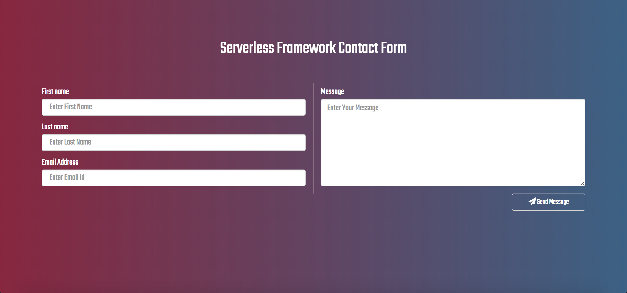 Serverless Contact Form
